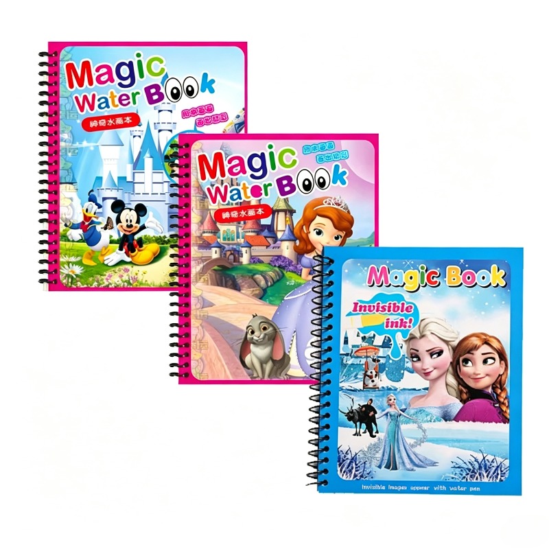 Reusable Water Magic Coloring Book - Set de Juguetes para Pintura al