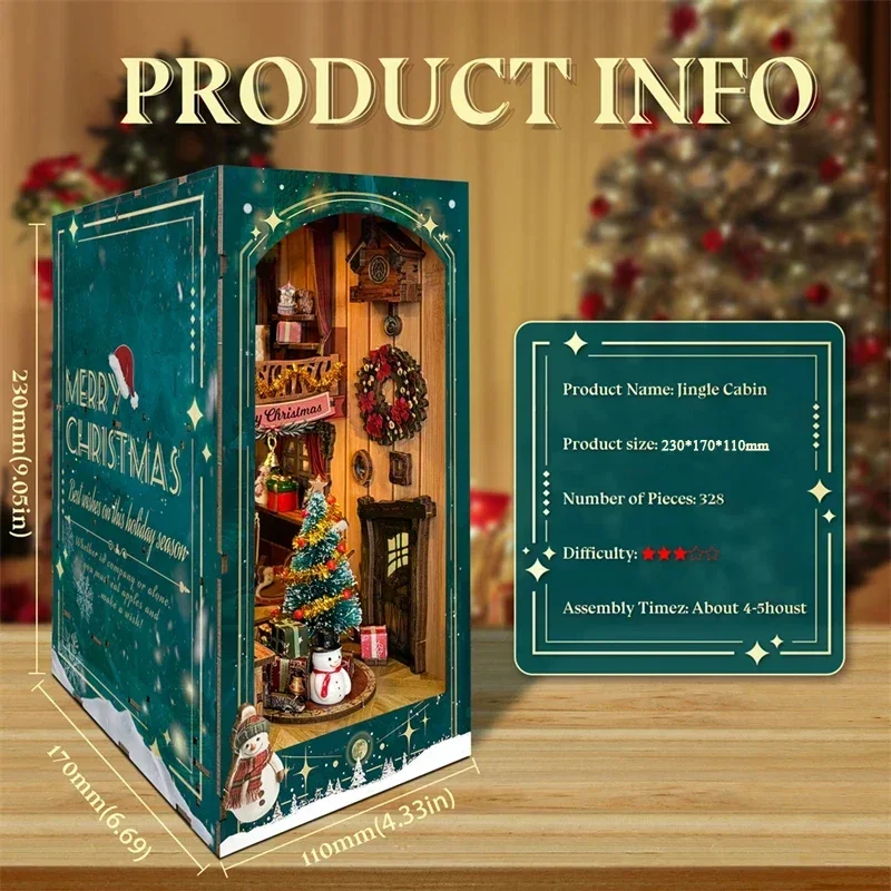 Diy Wooden Book Nook Kit Shelf Insert - Kit de Miniatura de Madera para