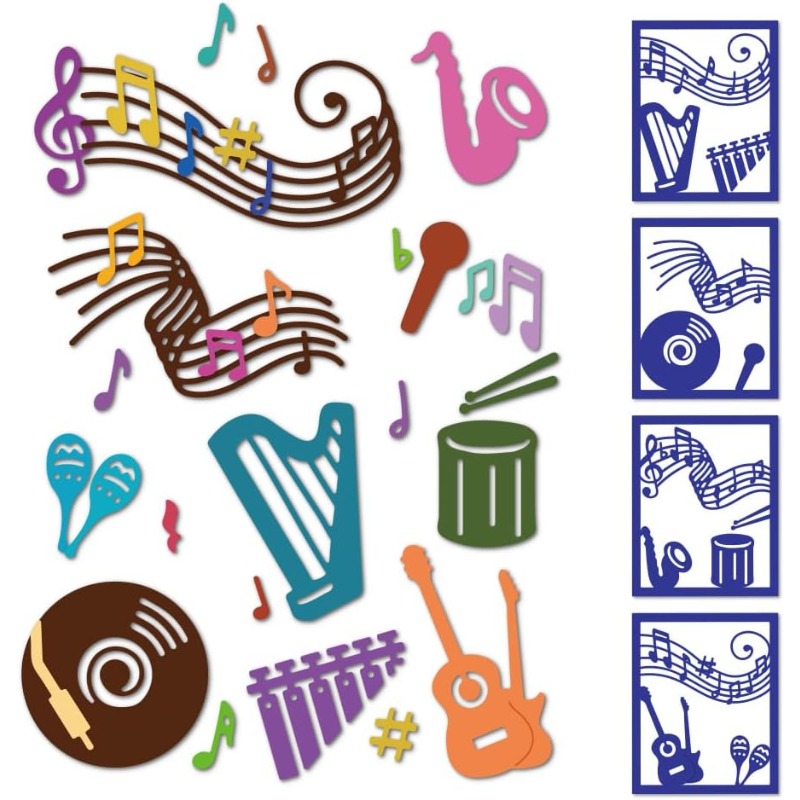 Blank Sheet Music Notebook - Troqueles de corte de notas musicales,