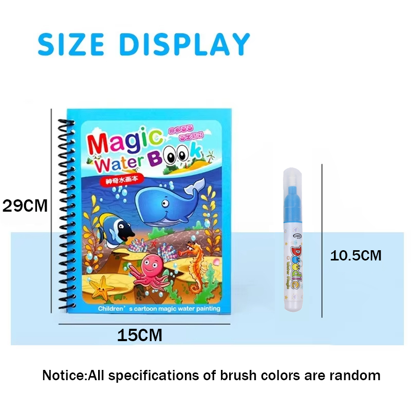 Libro mágico de pintura de acu - Reusable Water Magic Coloring Book reseña y precio