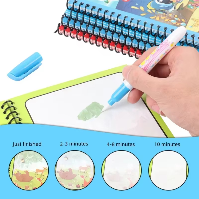Libro mágico de pintura de acu - Reusable Water Magic Coloring Book reseña y precio