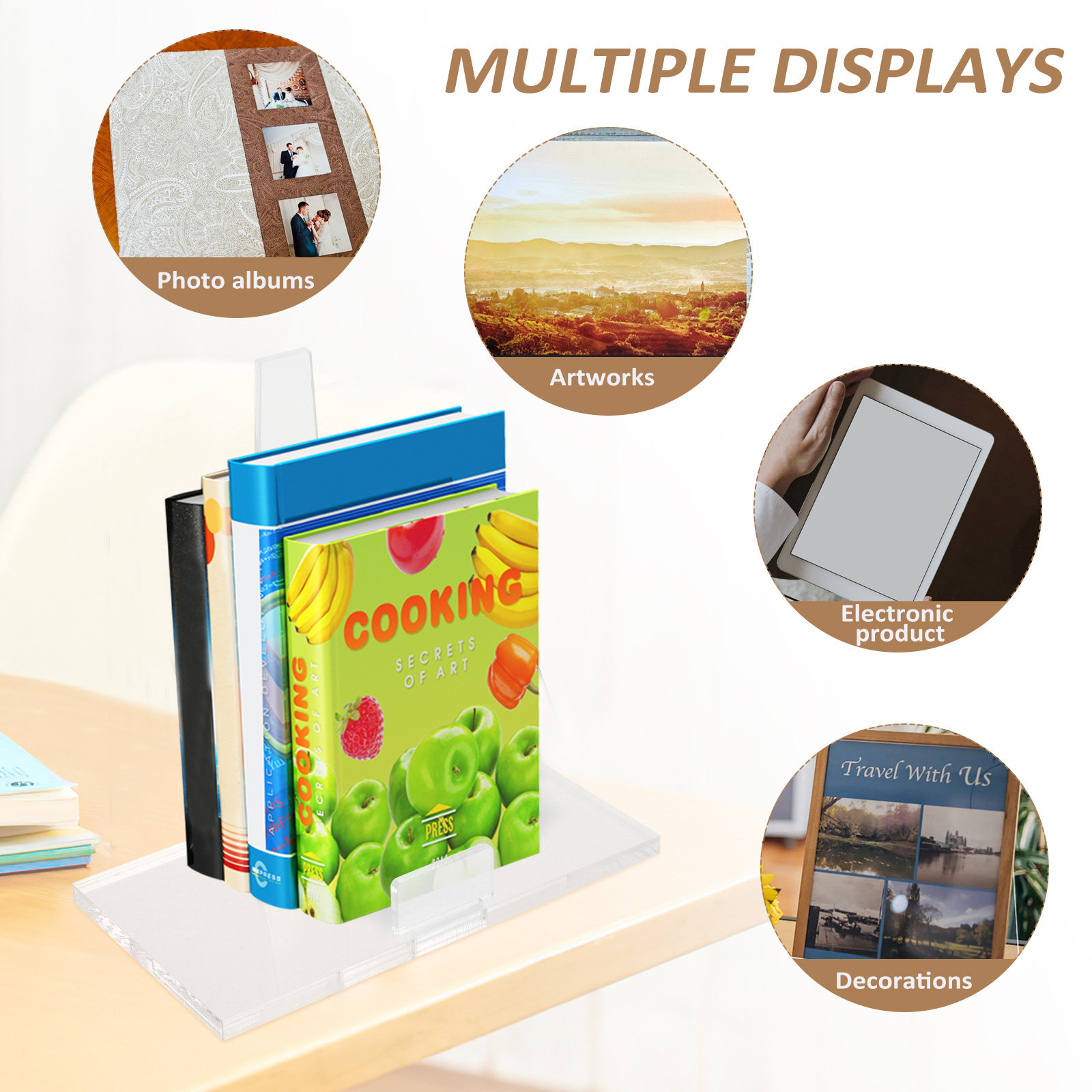 Soporte portátil pequeño de ac - Clear Acrylic Book Stand Holder reseña y precio