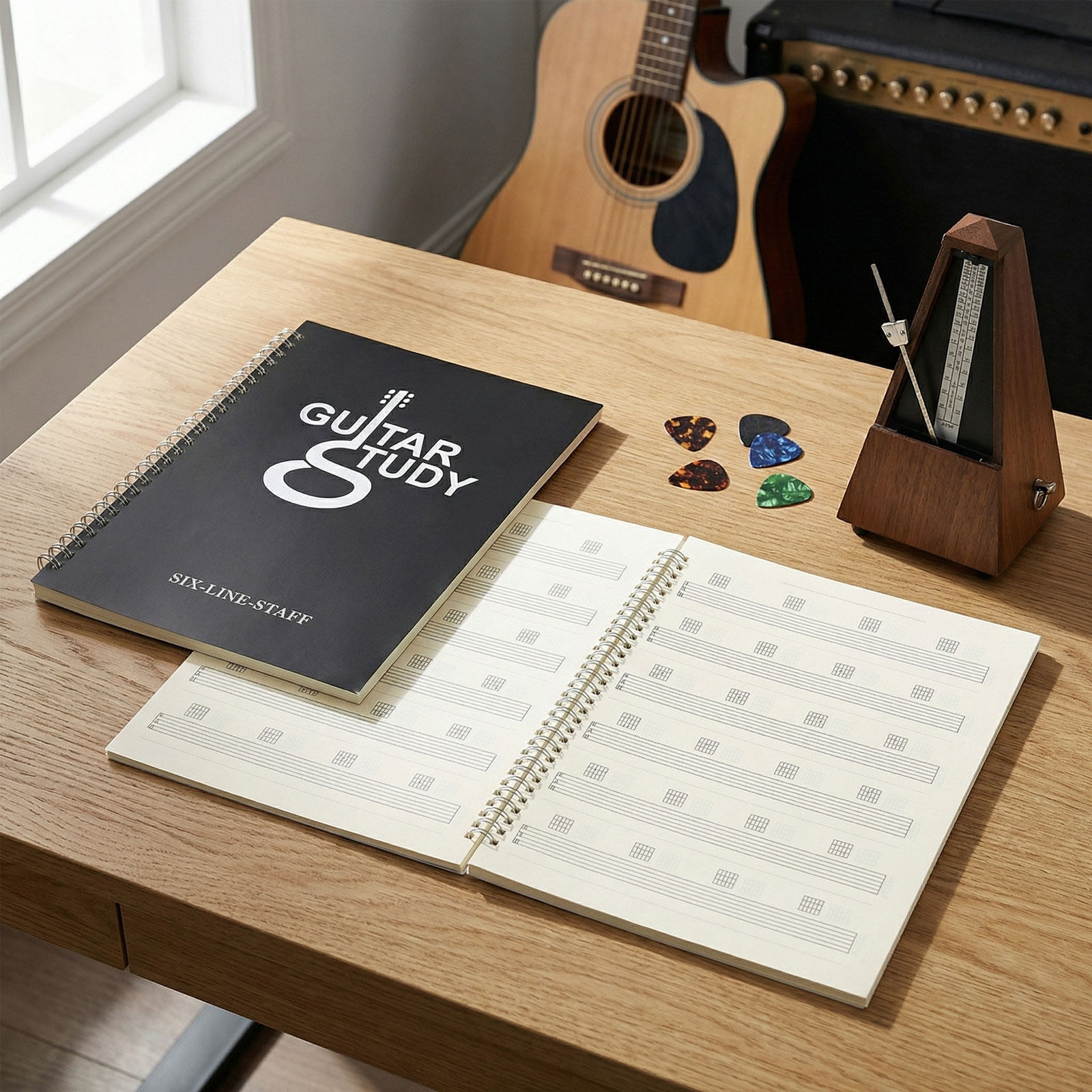 2 cuadernos de partituras de g - Blank Sheet Music Notebook reseña y precio